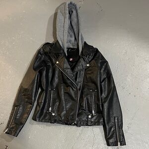 Blank NYC Black Leather Jacket girls XL